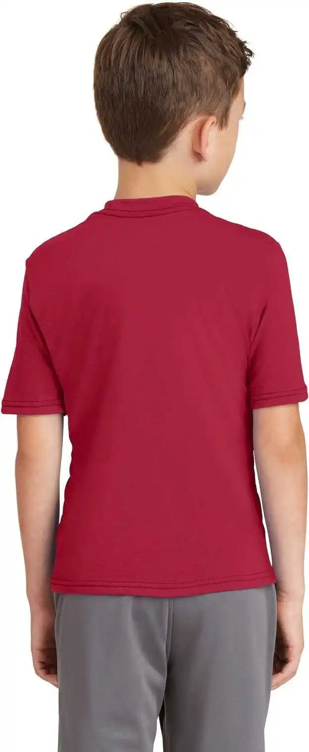 Port & Company Pc381y Youth Performance Blend Tee Red