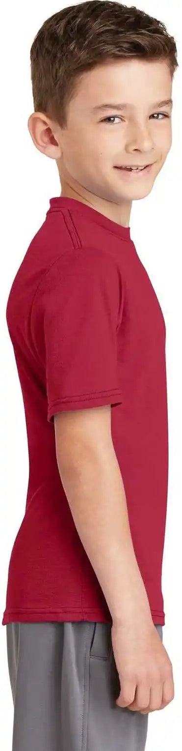 Port &amp; Company Pc381y Youth Performance Blend Tee Red