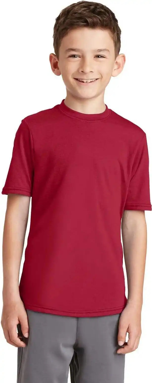 Port & Company Pc381y Youth Performance Blend Tee Red