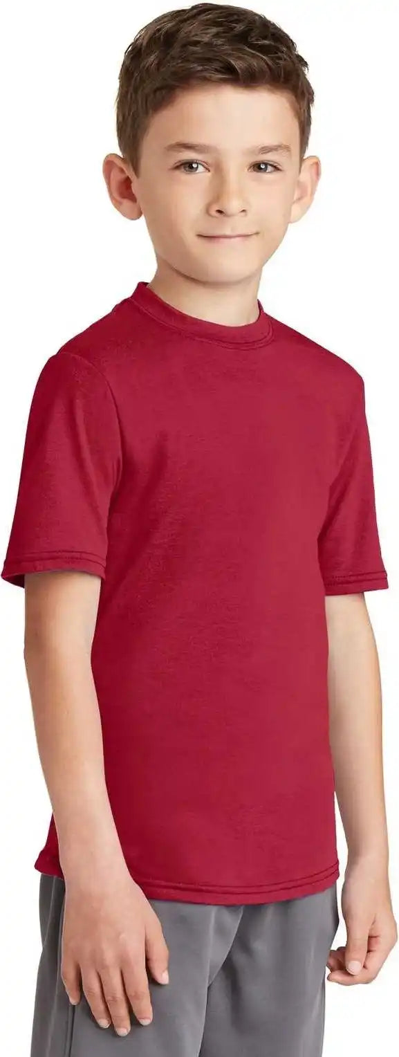 Port &amp; Company Pc381y Youth Performance Blend Tee Red