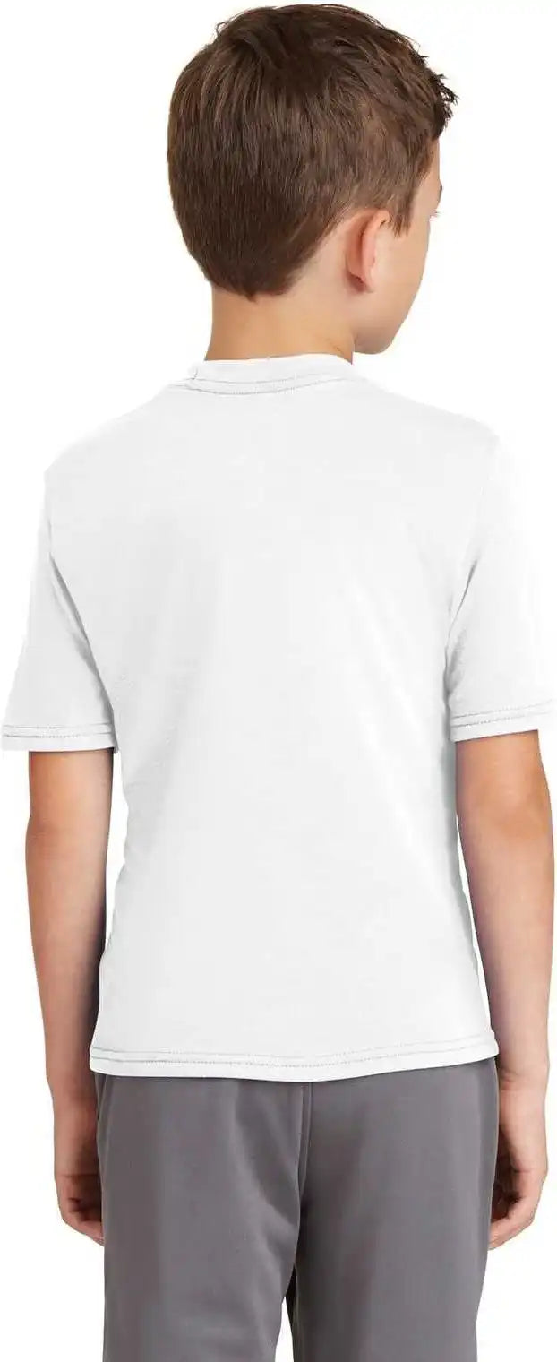 Port &amp; Company Pc381y Youth Performance Blend Tee White
