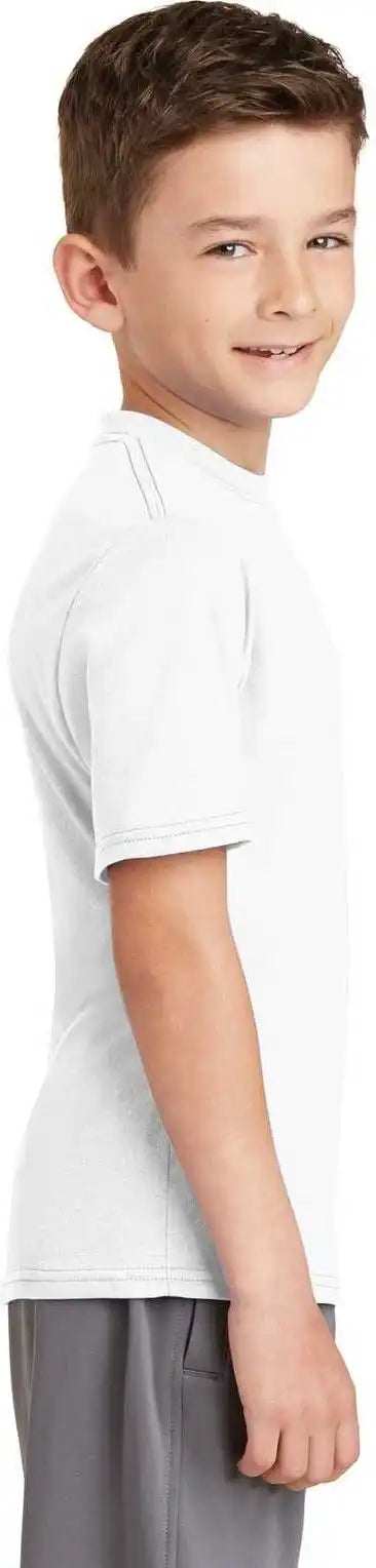 Port &amp; Company Pc381y Youth Performance Blend Tee White