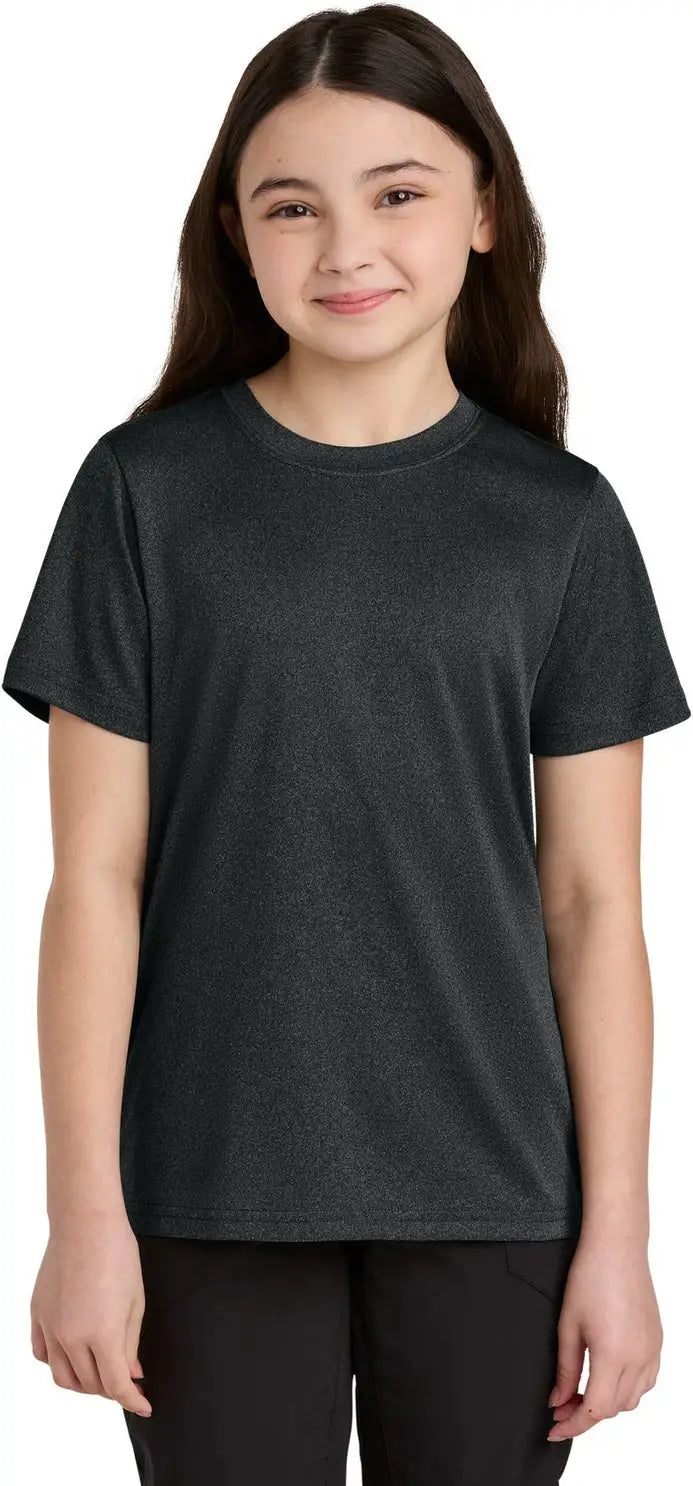 Port & Company Pc390y co Youth Heather Performance Tee - Black