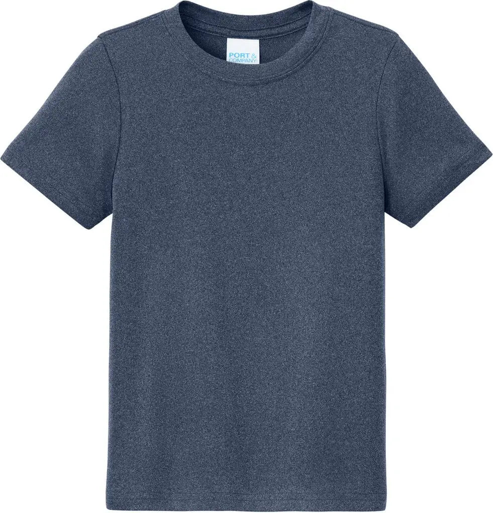 Port & Company Pc390y co Youth Heather Performance Tee - True Navy