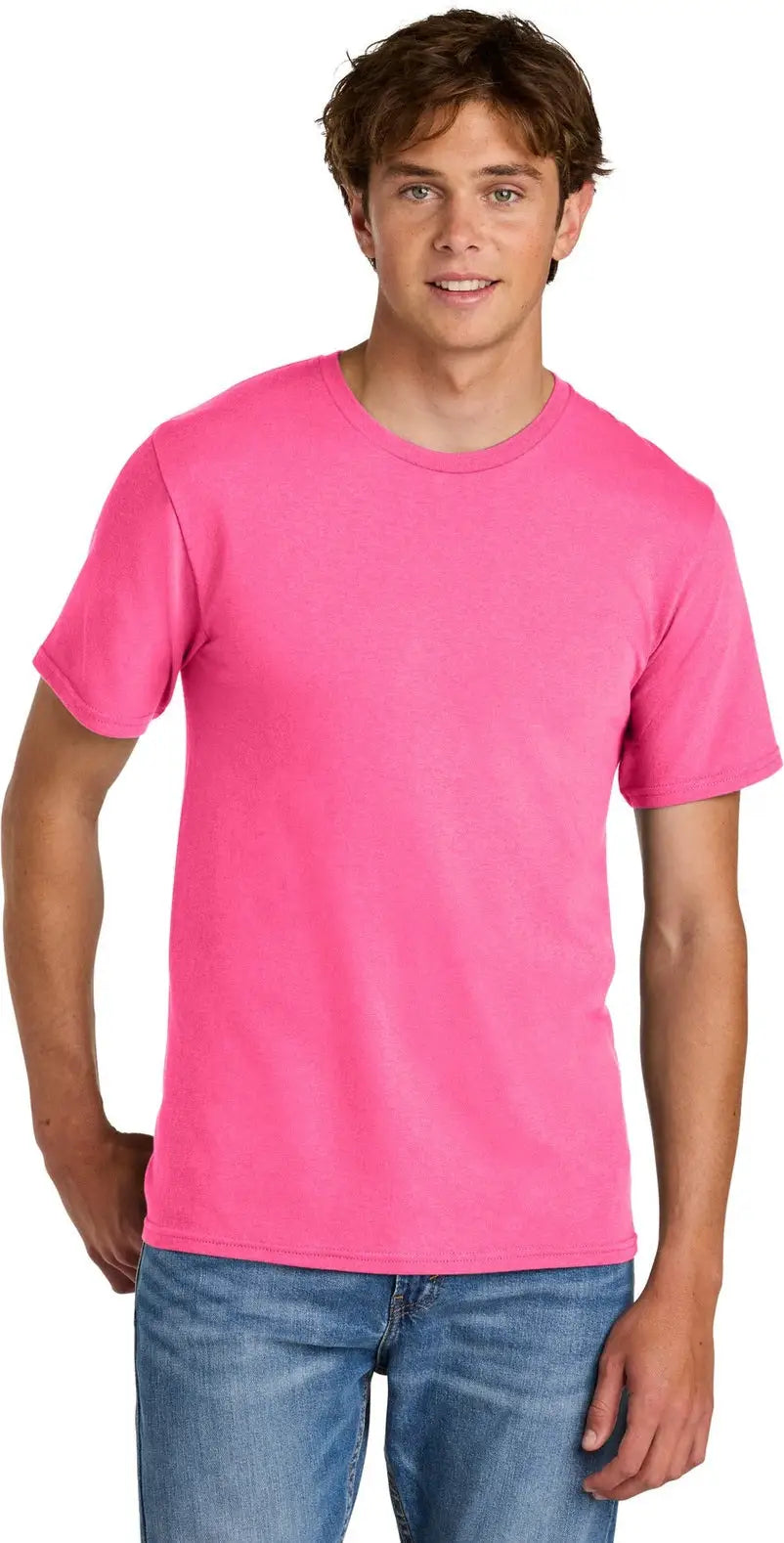 Port & Company Pc43 co Easy Cotton Tee - Neon Pink