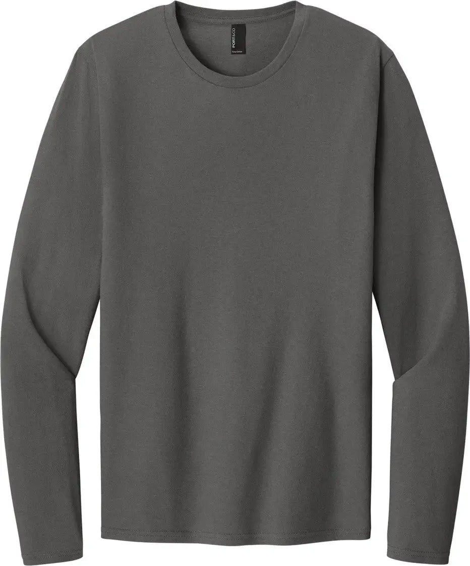 Port & Company Pc43ls co Easy Cotton Long Sleeve Tee - Charcoal - Adult s