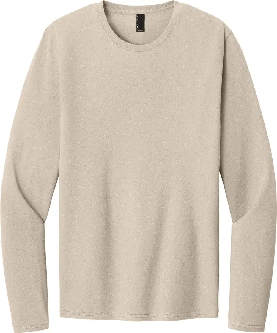 Port & Company Pc43ls co Easy Cotton Long Sleeve Tee - Light Sand - Adult s