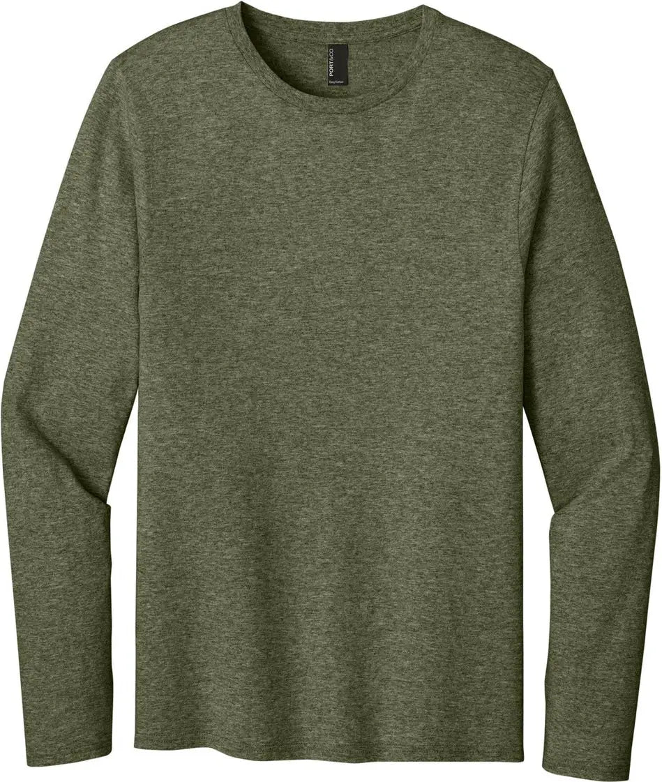 Port & Company Pc43ls co Easy Cotton Long Sleeve Tee - Olive Drab Green Heather - Adult s