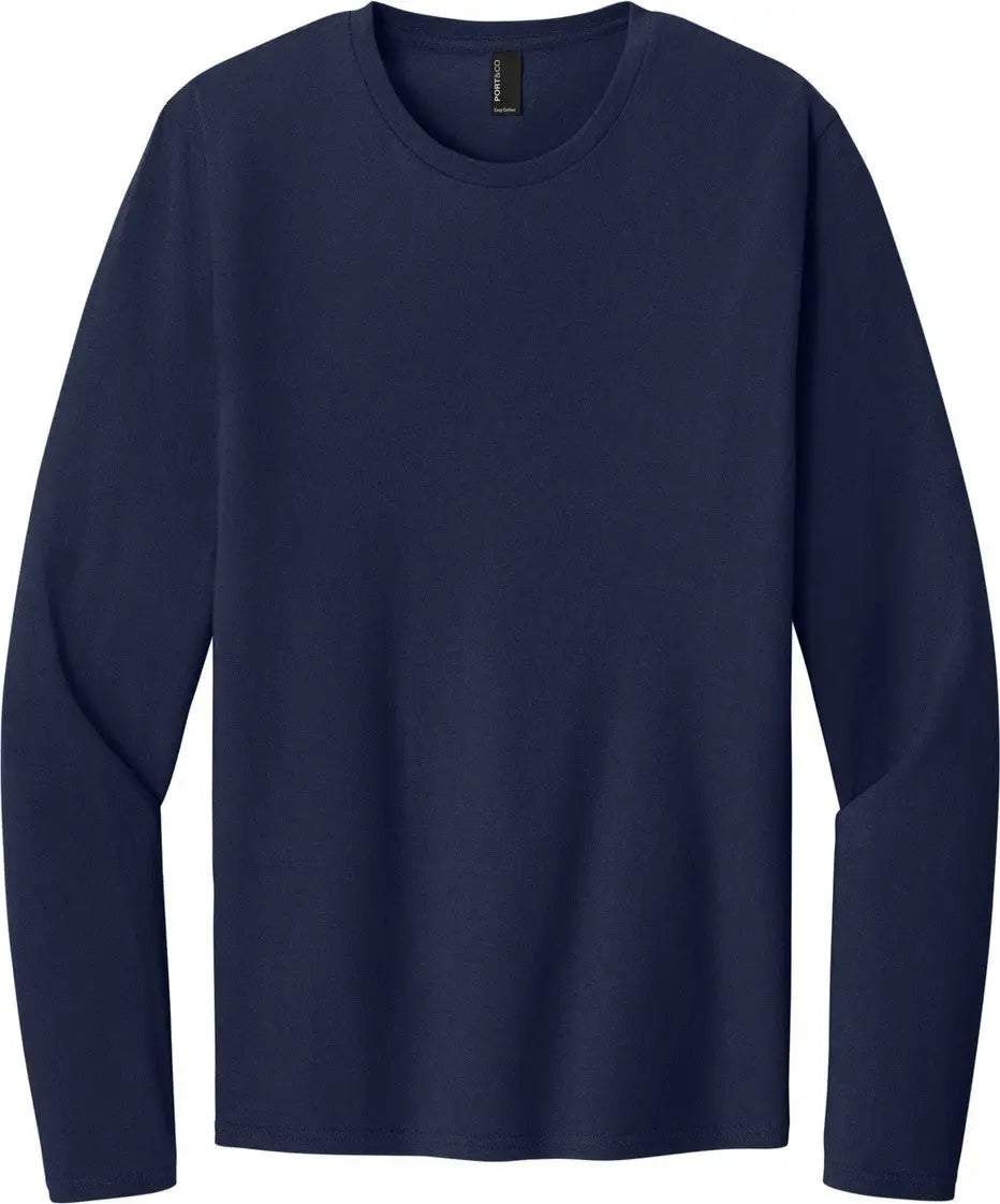 Port & Company Pc43ls co Easy Cotton Long Sleeve Tee - True Navy - Adult s