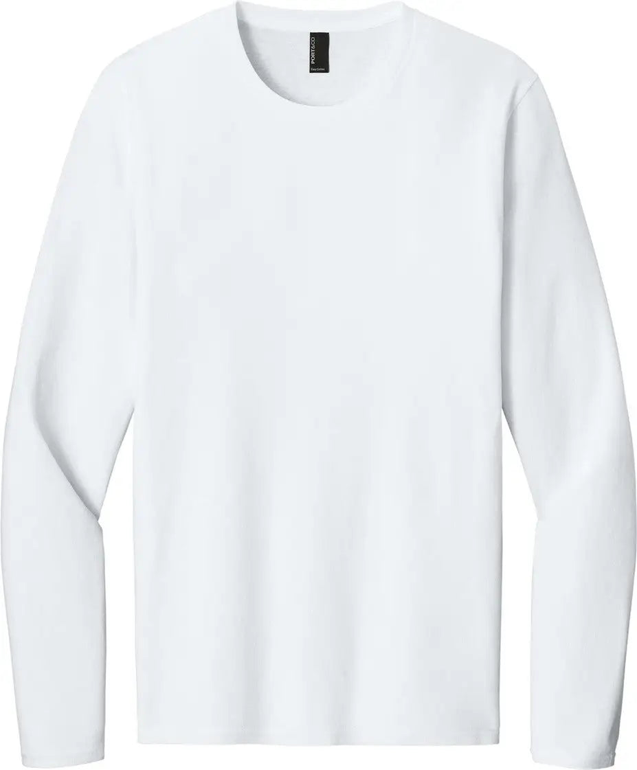 Port & Company Pc43ls co Easy Cotton Long Sleeve Tee - White - Adult s
