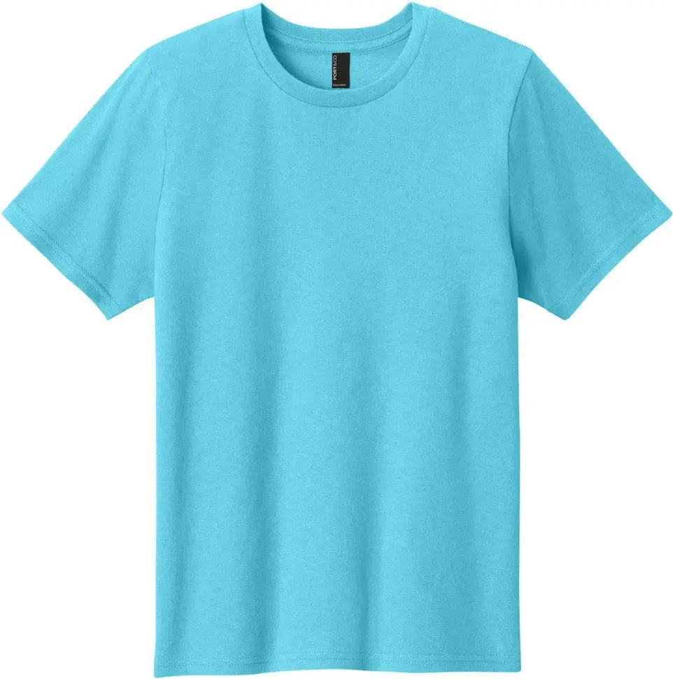 Port & Company Pc43y co Youth Easy Cotton Tee - Aquatic Blue - Xs