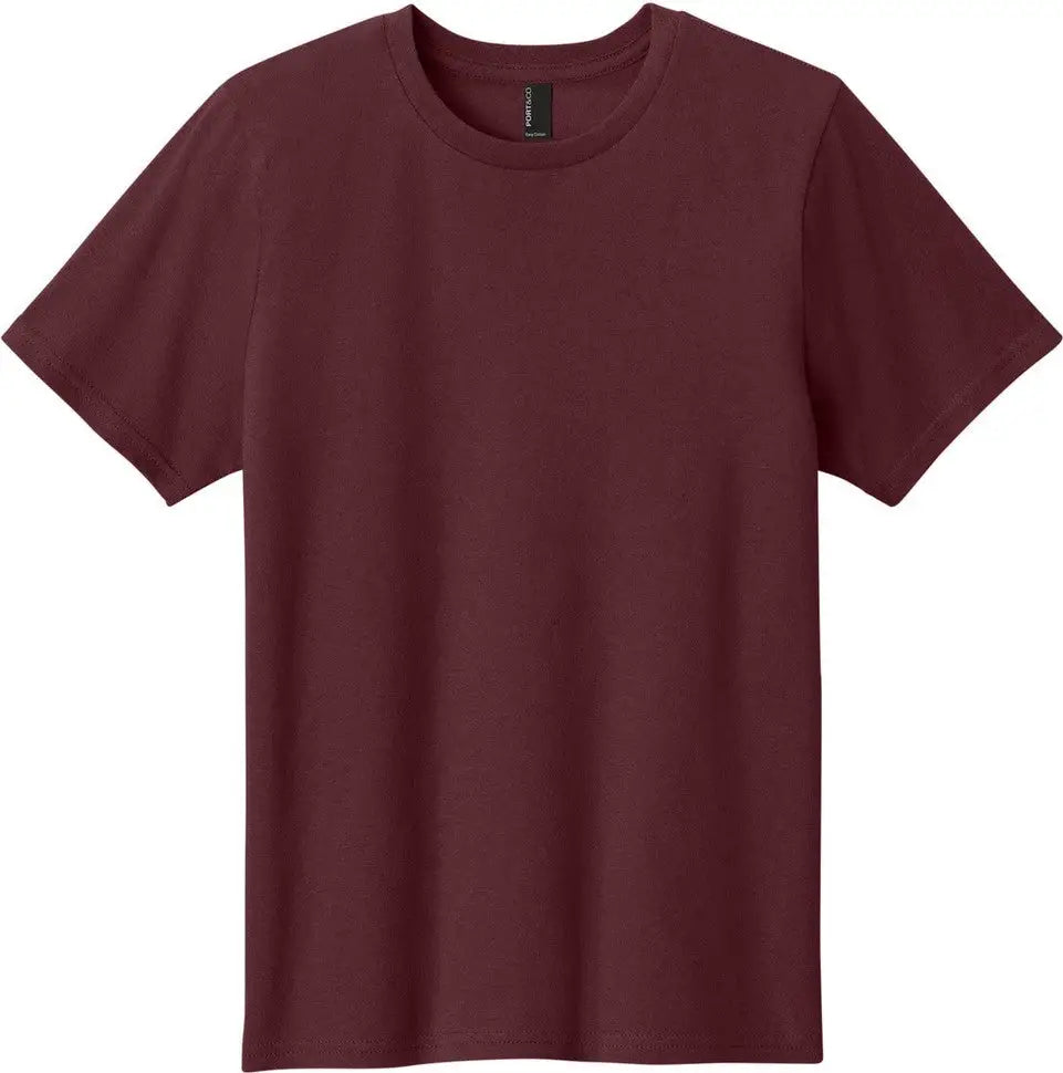 Port & Company Pc43y co Youth Easy Cotton Tee - Athletic Maroon - Xs