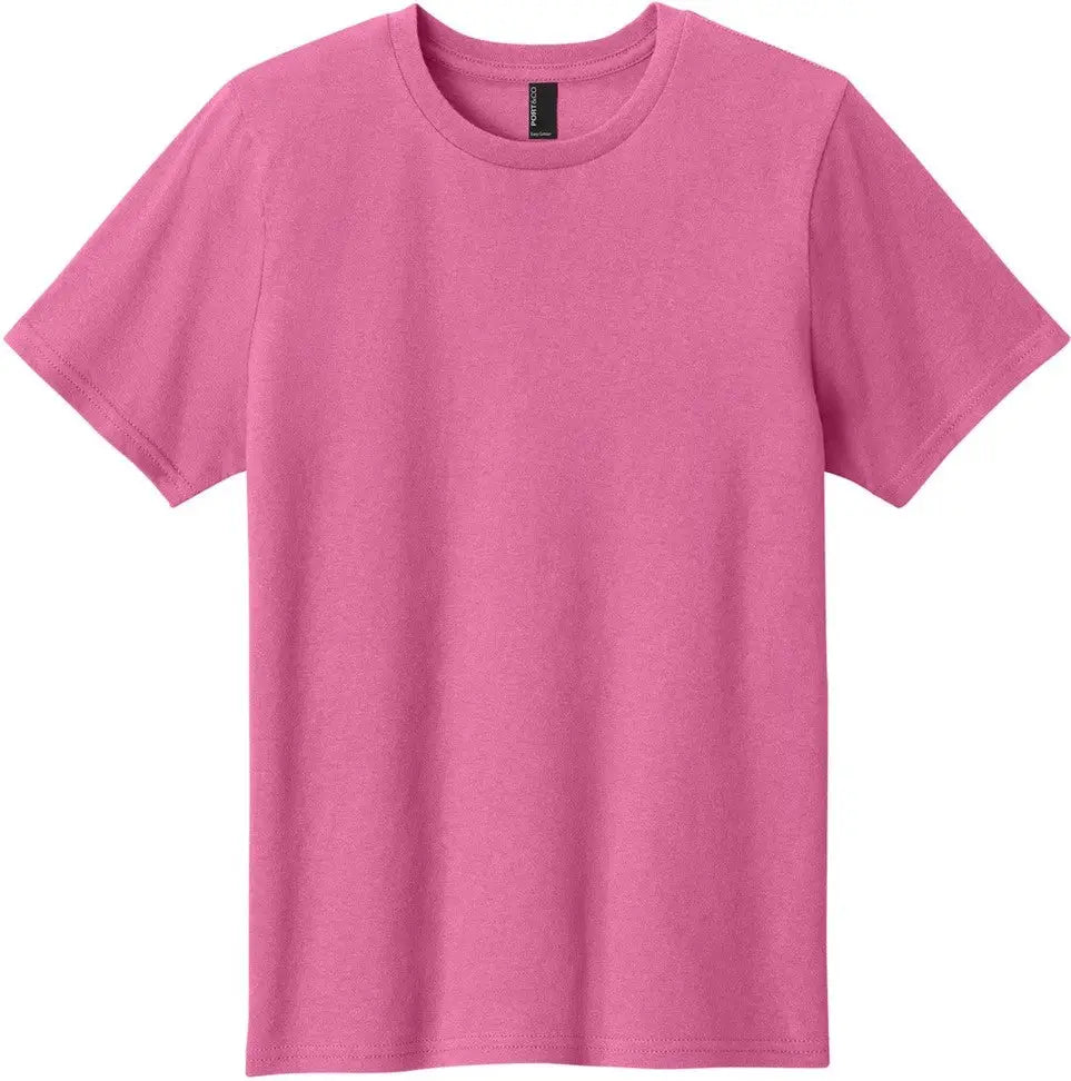 Port & Company Pc43y co Youth Easy Cotton Tee - Awareness Pink - Xs