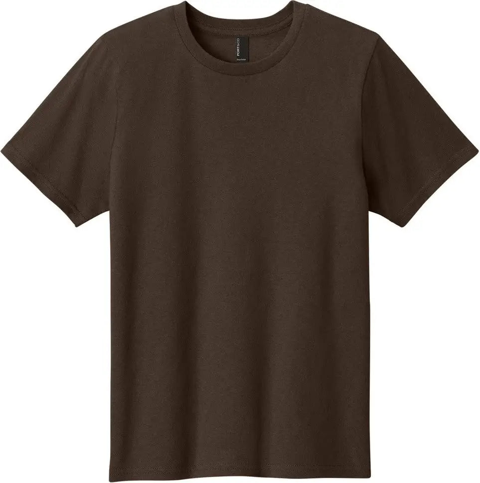 Port & Company Pc43y co Youth Easy Cotton Tee - Dark Chocolate Brown - Xs
