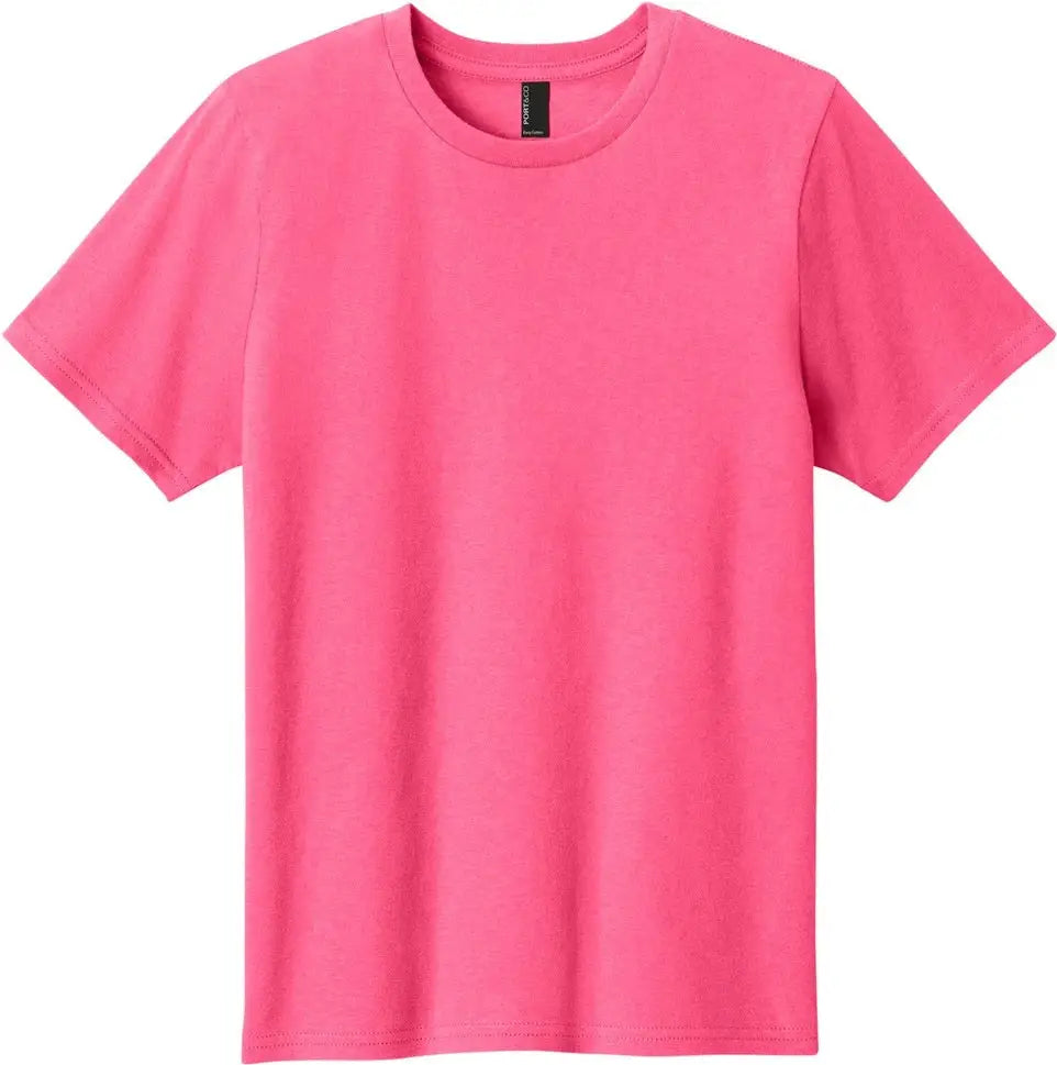 Port & Company Pc43y co Youth Easy Cotton Tee - Neon Pink - Xs