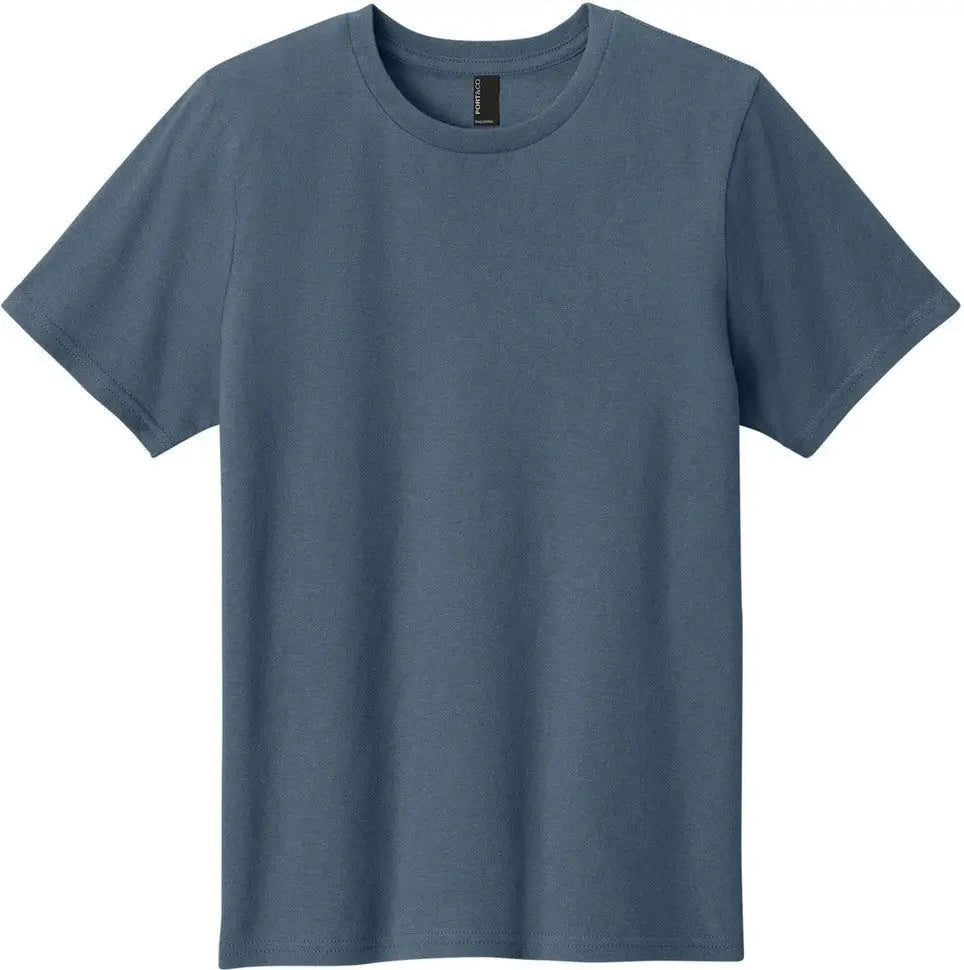 Port & Company Pc43y co Youth Easy Cotton Tee - Steel Blue - Xs
