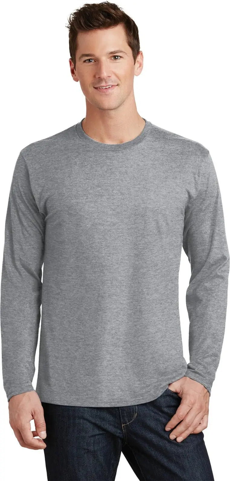 Port & Company Pc450ls co Long Sleeve Fan Favorite Tee - Athletic Heather - Adult s