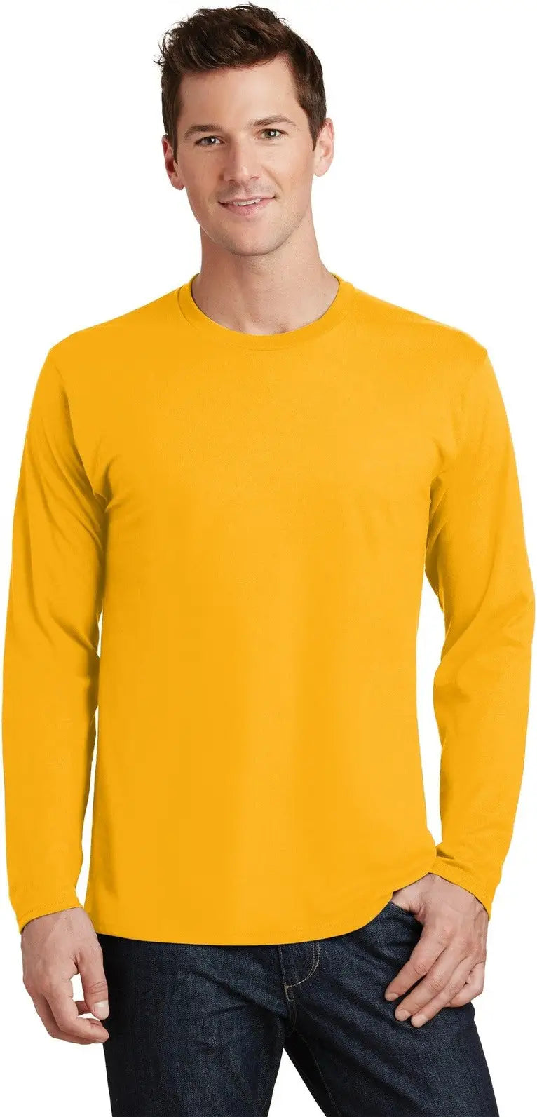 Port & Company Pc450ls co Long Sleeve Fan Favorite Tee - Bright Gold - Adult s