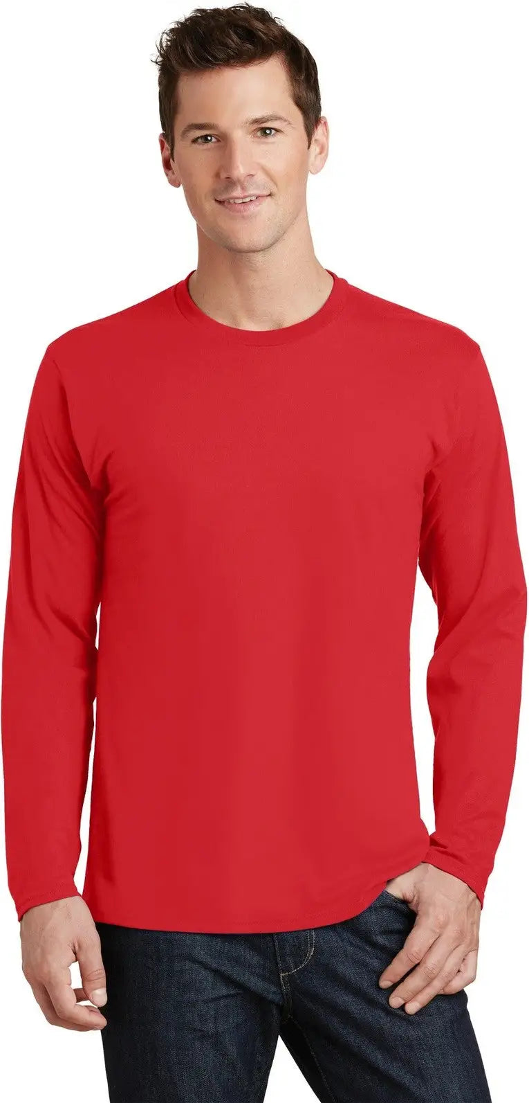 Port & Company Pc450ls co Long Sleeve Fan Favorite Tee - Bright Red - Adult s
