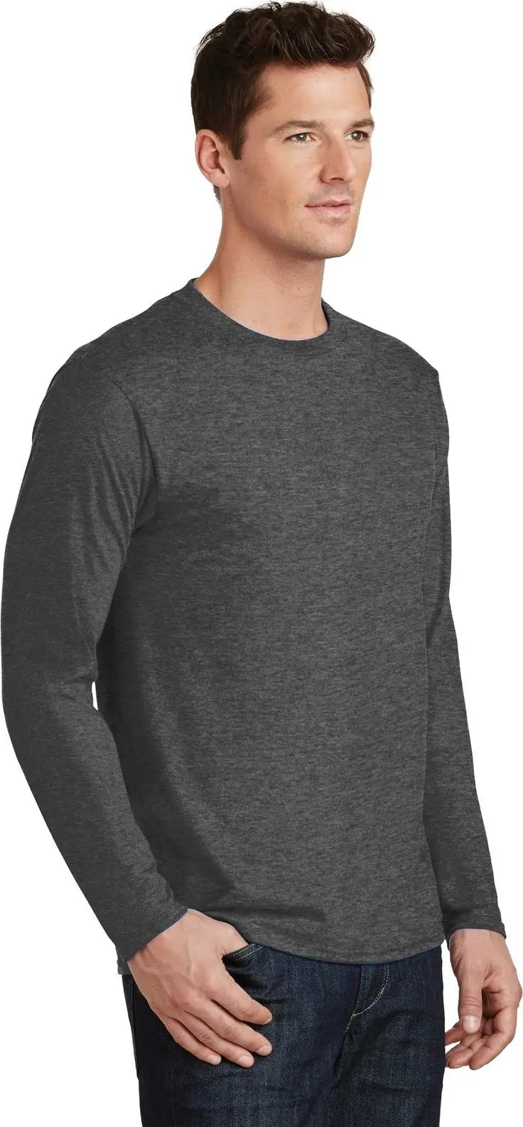 Port & Company Pc450ls co Long Sleeve Fan Favorite Tee - Dark Heather Gray