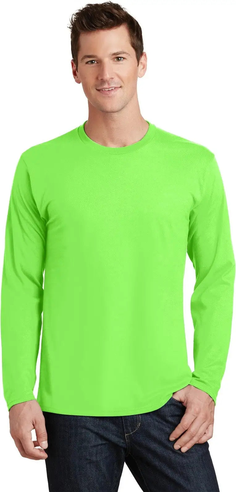 Port & Company Pc450ls co Long Sleeve Fan Favorite Tee - Flash Green - Adult s