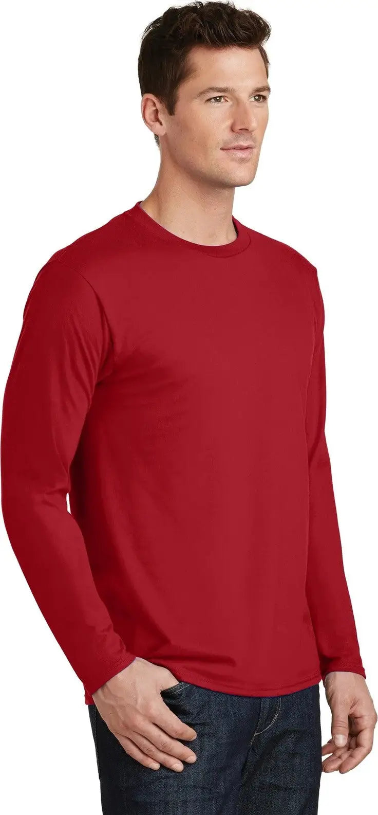 Port & Company Pc450ls co Long Sleeve Fan Favorite Tee - Team Cardinal