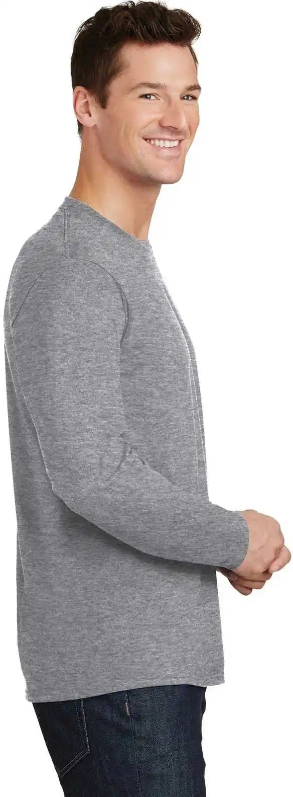 Port & Company Pc450ls Long Sleeve Fan Favorite Tee Athletic Heather