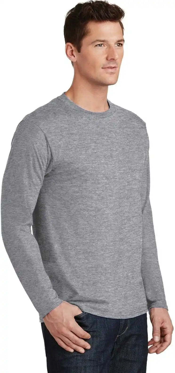 Port & Company Pc450ls Long Sleeve Fan Favorite Tee Athletic Heather