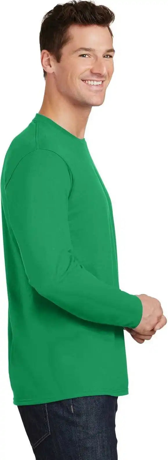 Port & Company Pc450ls Long Sleeve Fan Favorite Tee Athletic Kelly