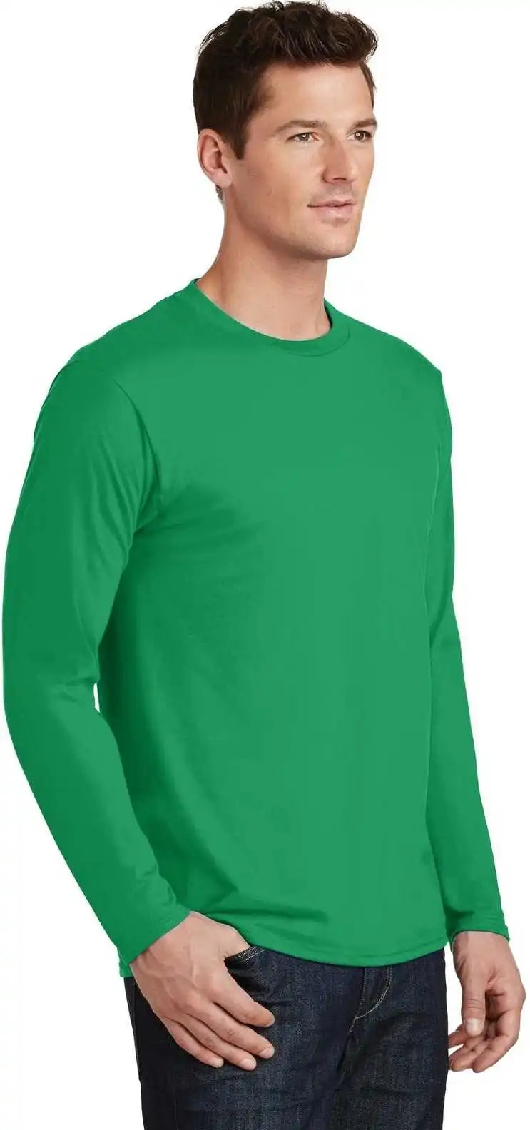 Port & Company Pc450ls Long Sleeve Fan Favorite Tee Athletic Kelly