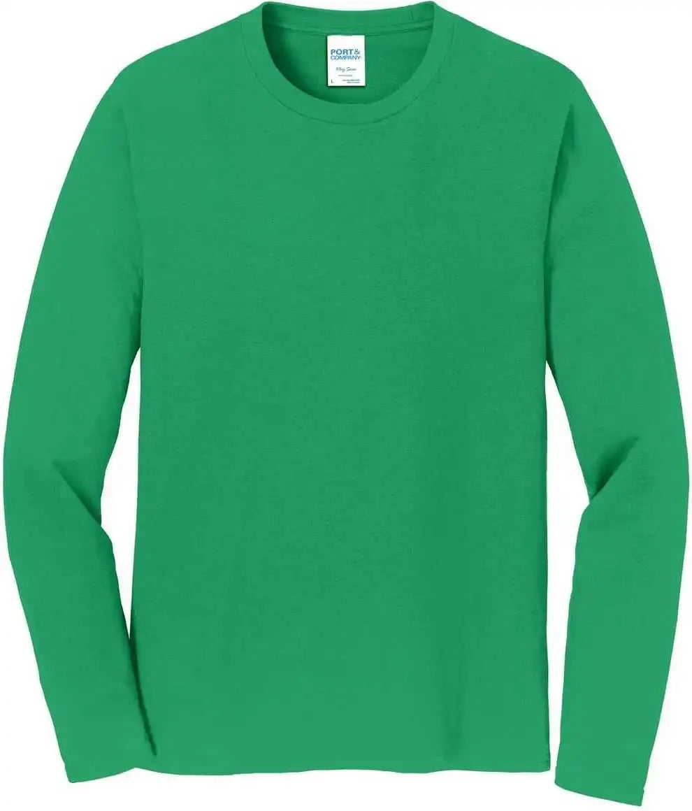 Port & Company Pc450ls Long Sleeve Fan Favorite Tee Athletic Kelly