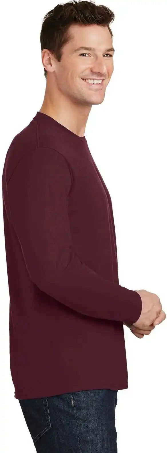 Port & Company Pc450ls Long Sleeve Fan Favorite Tee Athletic Maroon