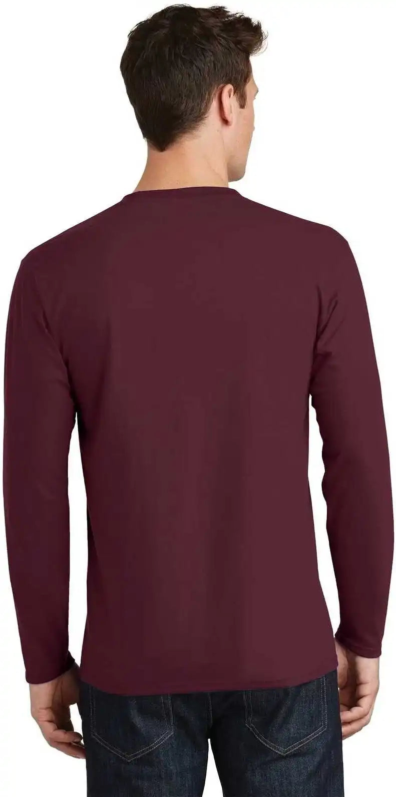Port & Company Pc450ls Long Sleeve Fan Favorite Tee Athletic Maroon