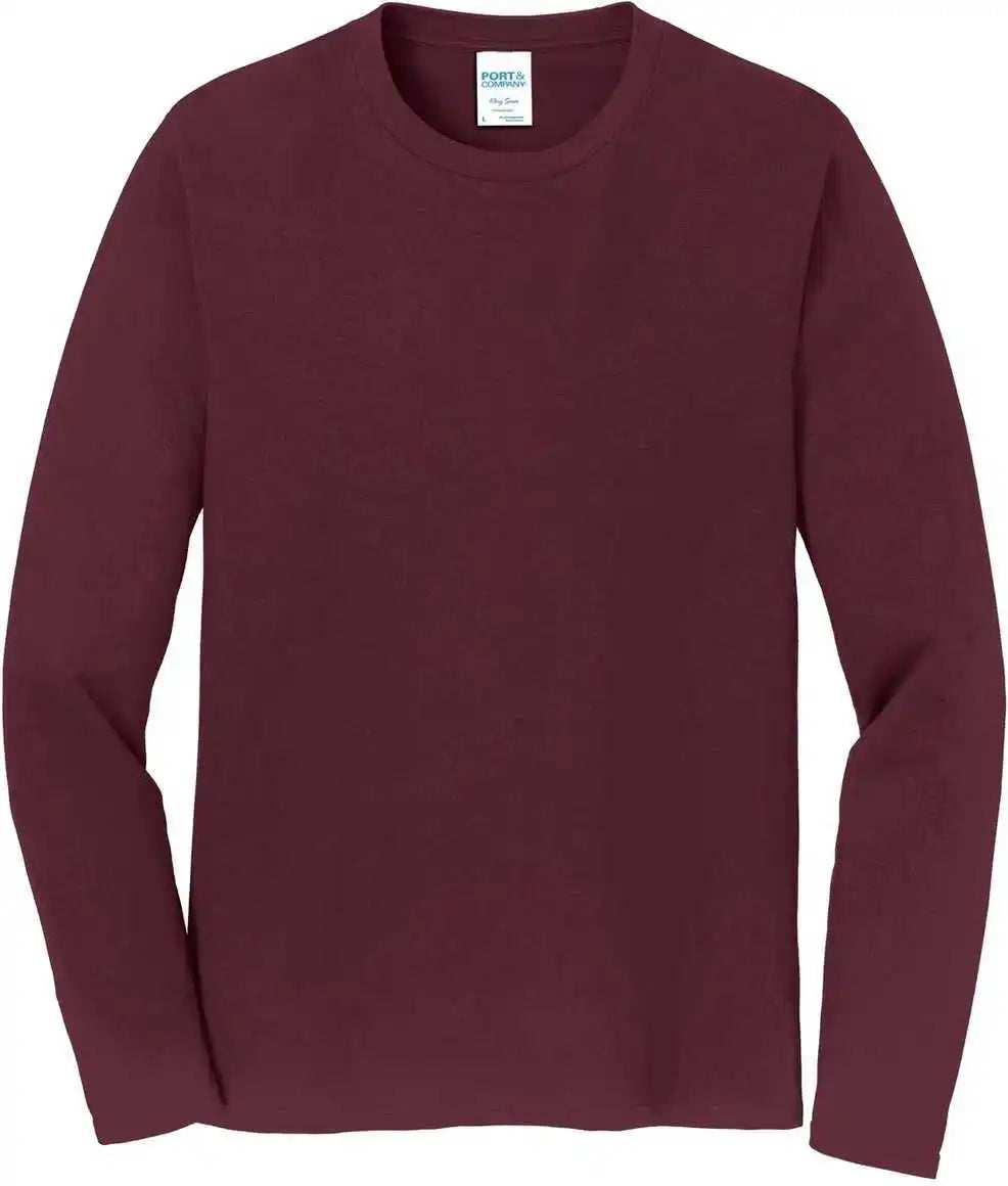 Port & Company Pc450ls Long Sleeve Fan Favorite Tee Athletic Maroon