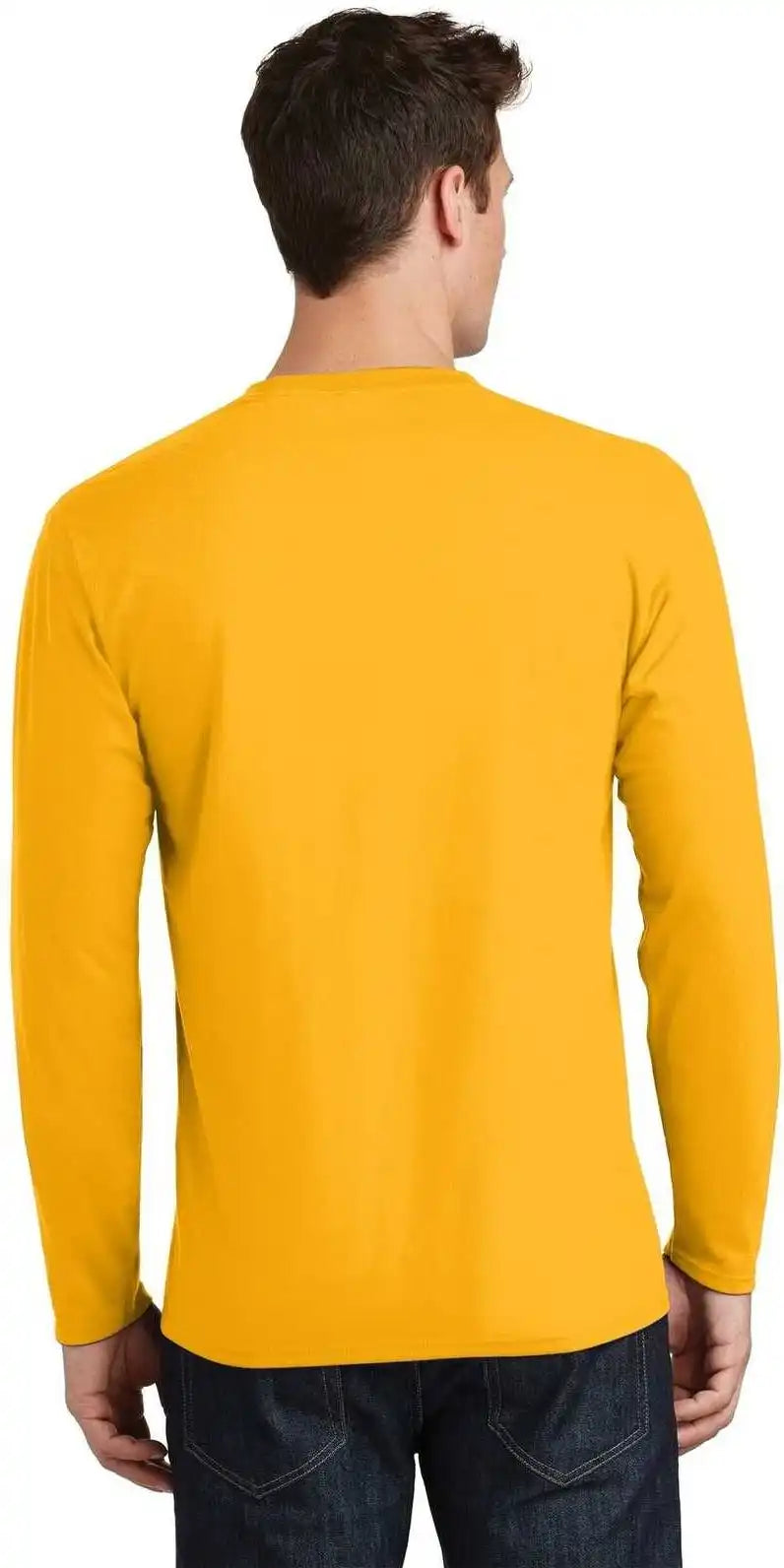 Port & Company Pc450ls Long Sleeve Fan Favorite Tee Bright Gold