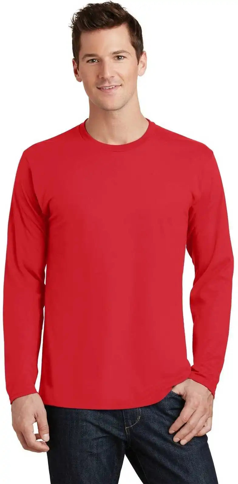 Port & Company Pc450ls Long Sleeve Fan Favorite Tee Bright Red