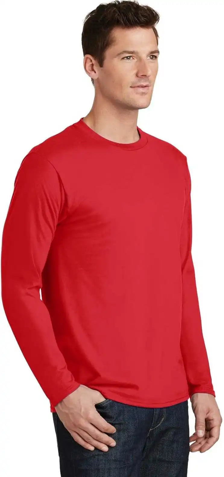 Port & Company Pc450ls Long Sleeve Fan Favorite Tee Bright Red