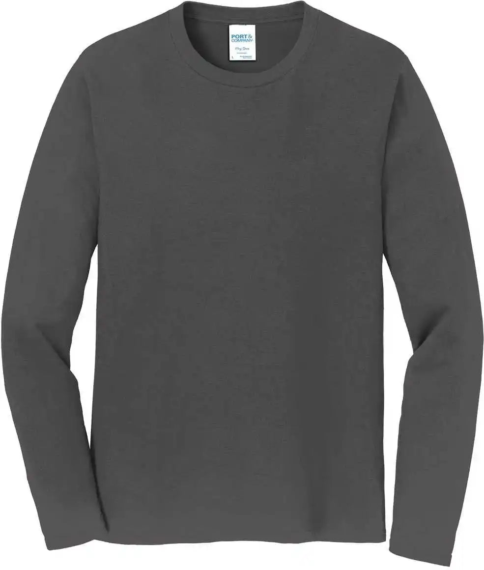 Port & Company Pc450ls Long Sleeve Fan Favorite Tee Charcoal