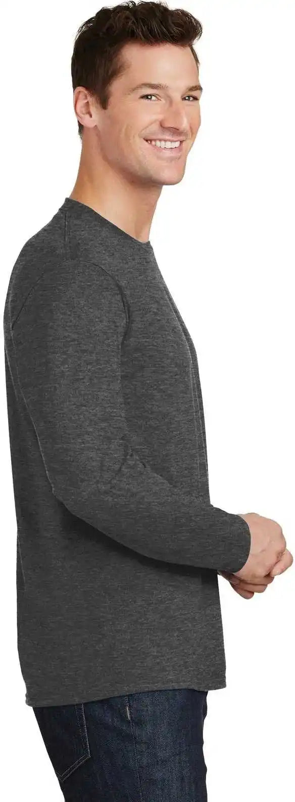 Port & Company Pc450ls Long Sleeve Fan Favorite Tee Dark Heather Gray
