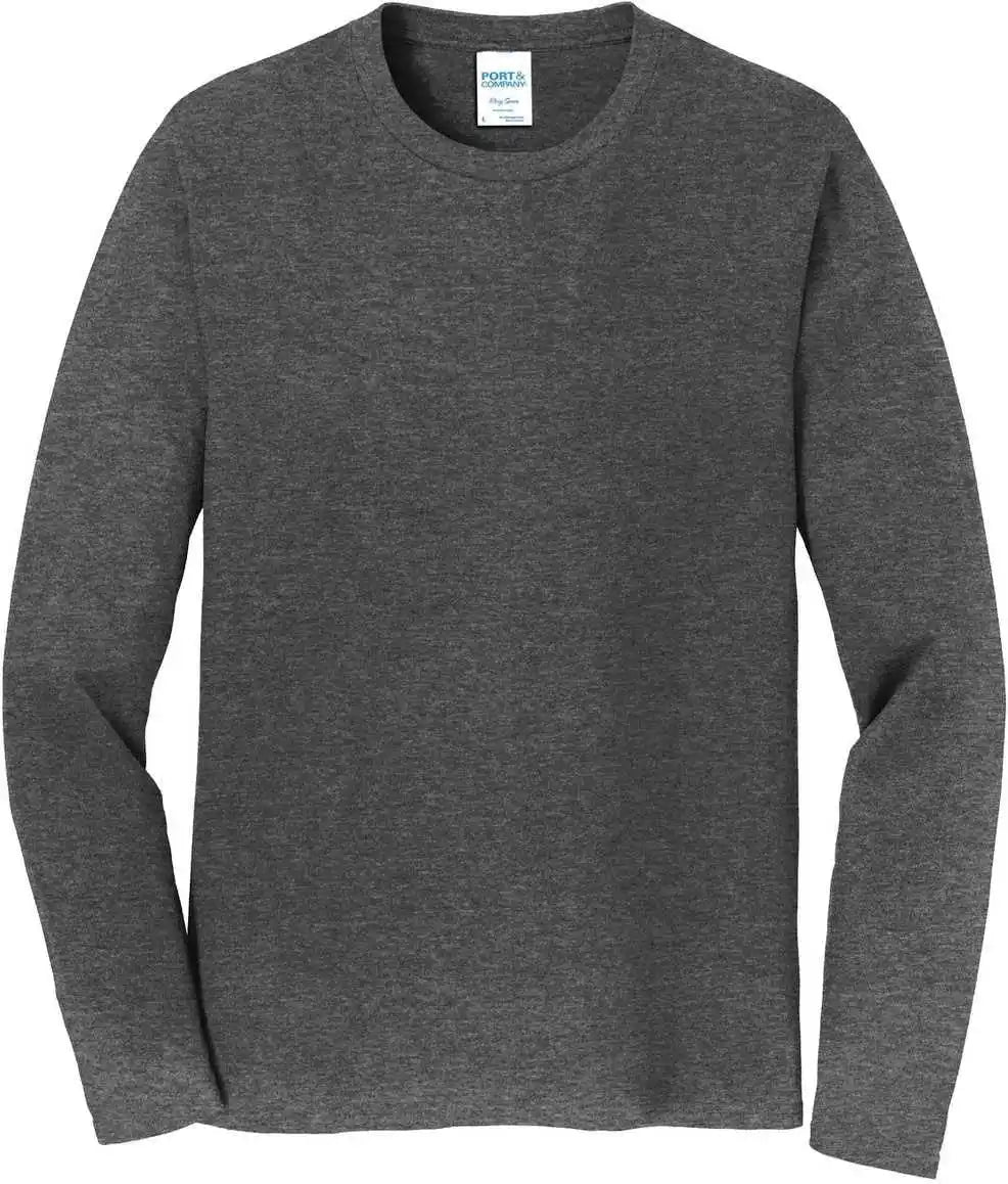 Port & Company Pc450ls Long Sleeve Fan Favorite Tee Dark Heather Gray
