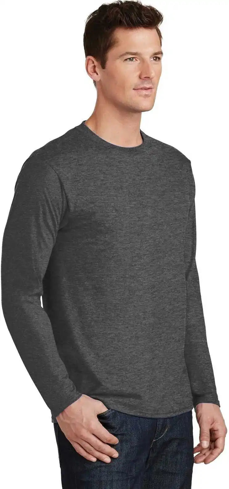 Port & Company Pc450ls Long Sleeve Fan Favorite Tee Dark Heather Gray