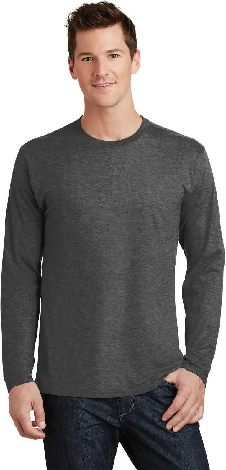 Port & Company Pc450ls Long Sleeve Fan Favorite Tee Dark Heather Gray