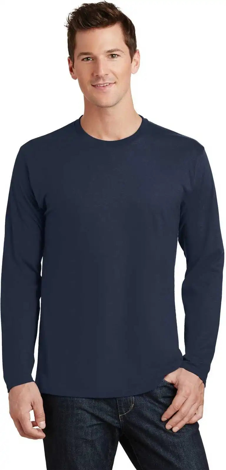 Port & Company Pc450ls Long Sleeve Fan Favorite Tee Deep Navy