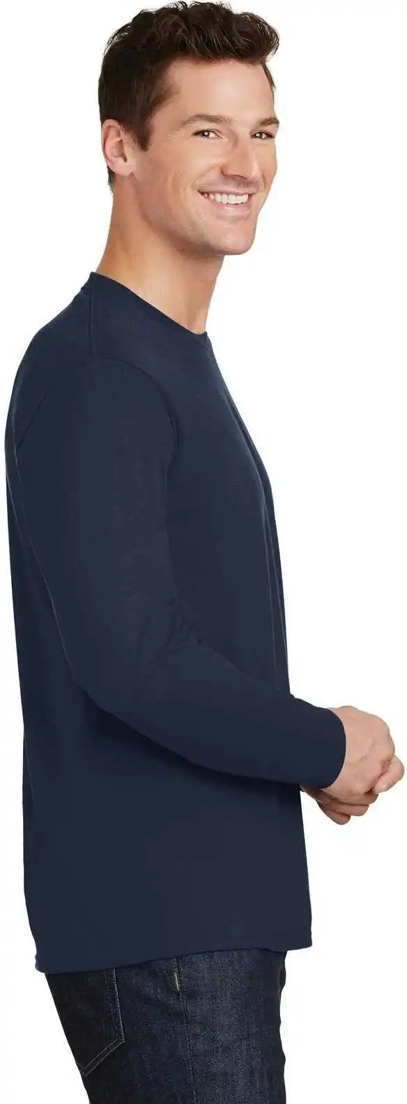 Port & Company Pc450ls Long Sleeve Fan Favorite Tee Deep Navy