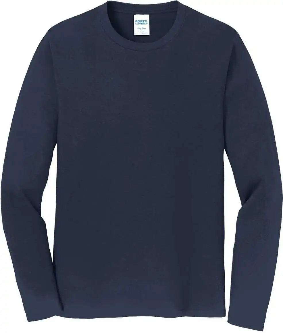 Port & Company Pc450ls Long Sleeve Fan Favorite Tee Deep Navy