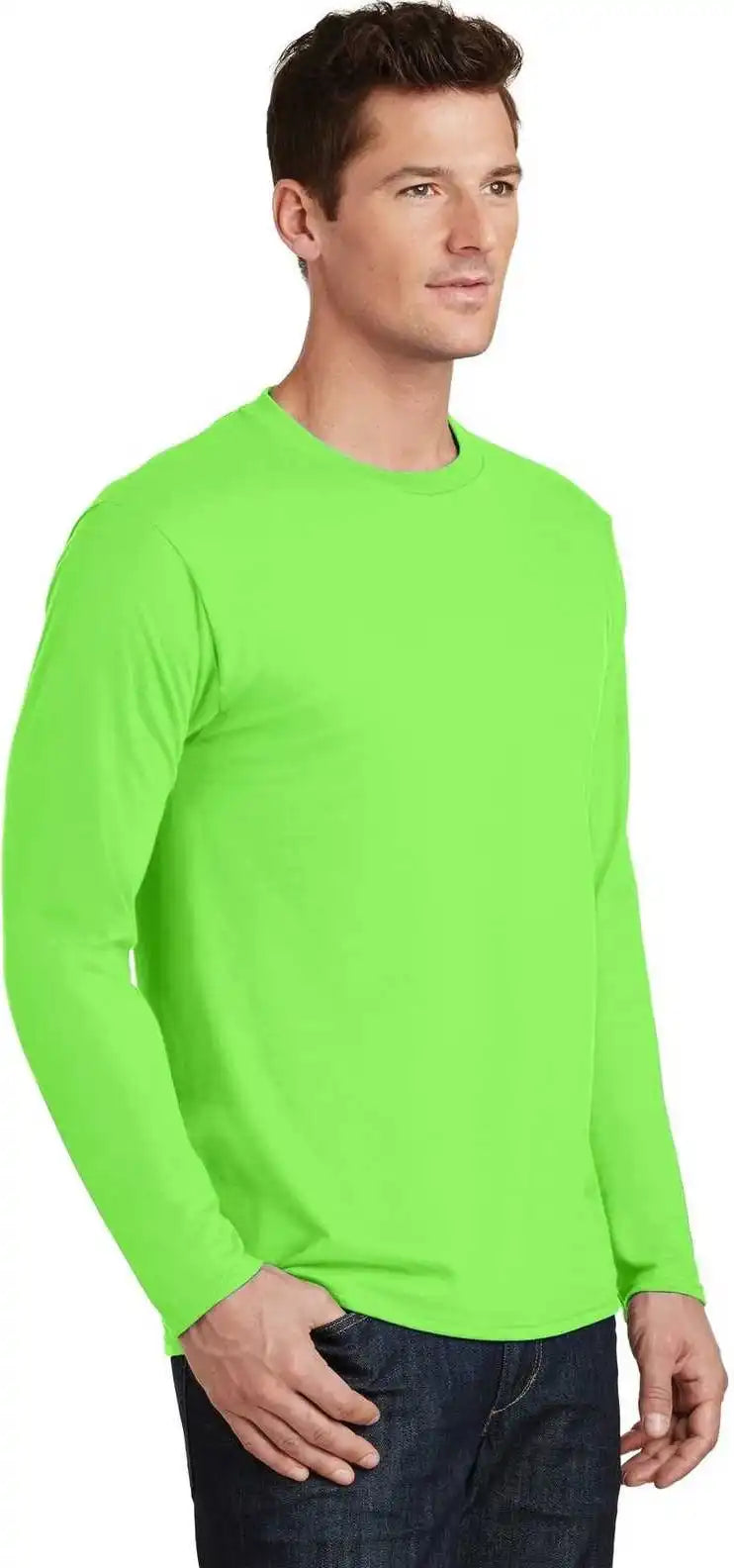 Port & Company Pc450ls Long Sleeve Fan Favorite Tee Flash Green