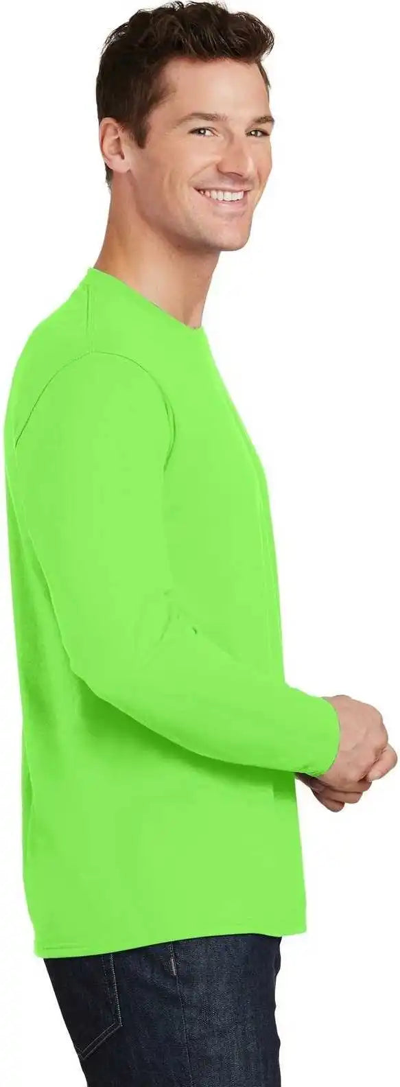 Port & Company Pc450ls Long Sleeve Fan Favorite Tee Flash Green