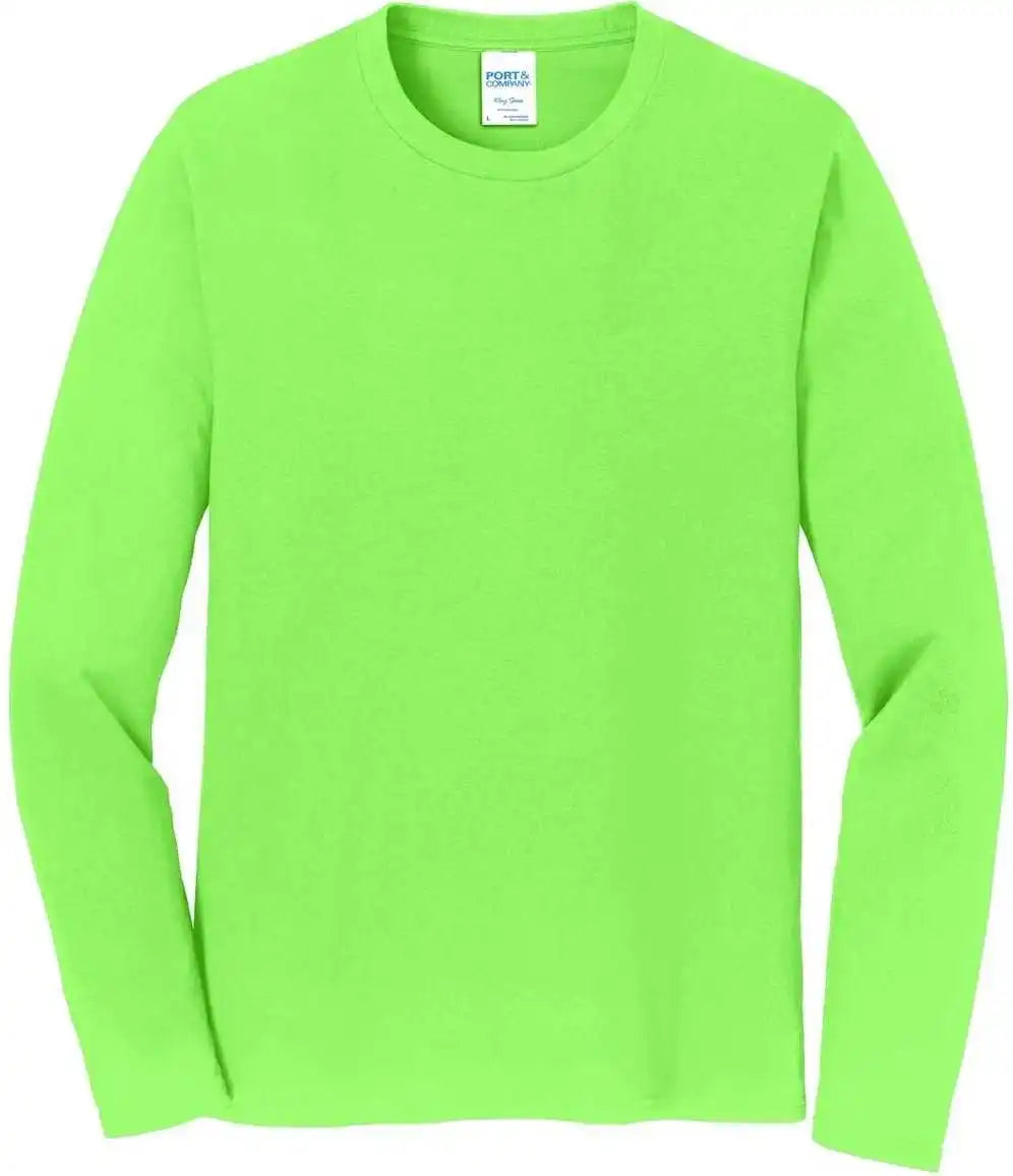 Port & Company Pc450ls Long Sleeve Fan Favorite Tee Flash Green