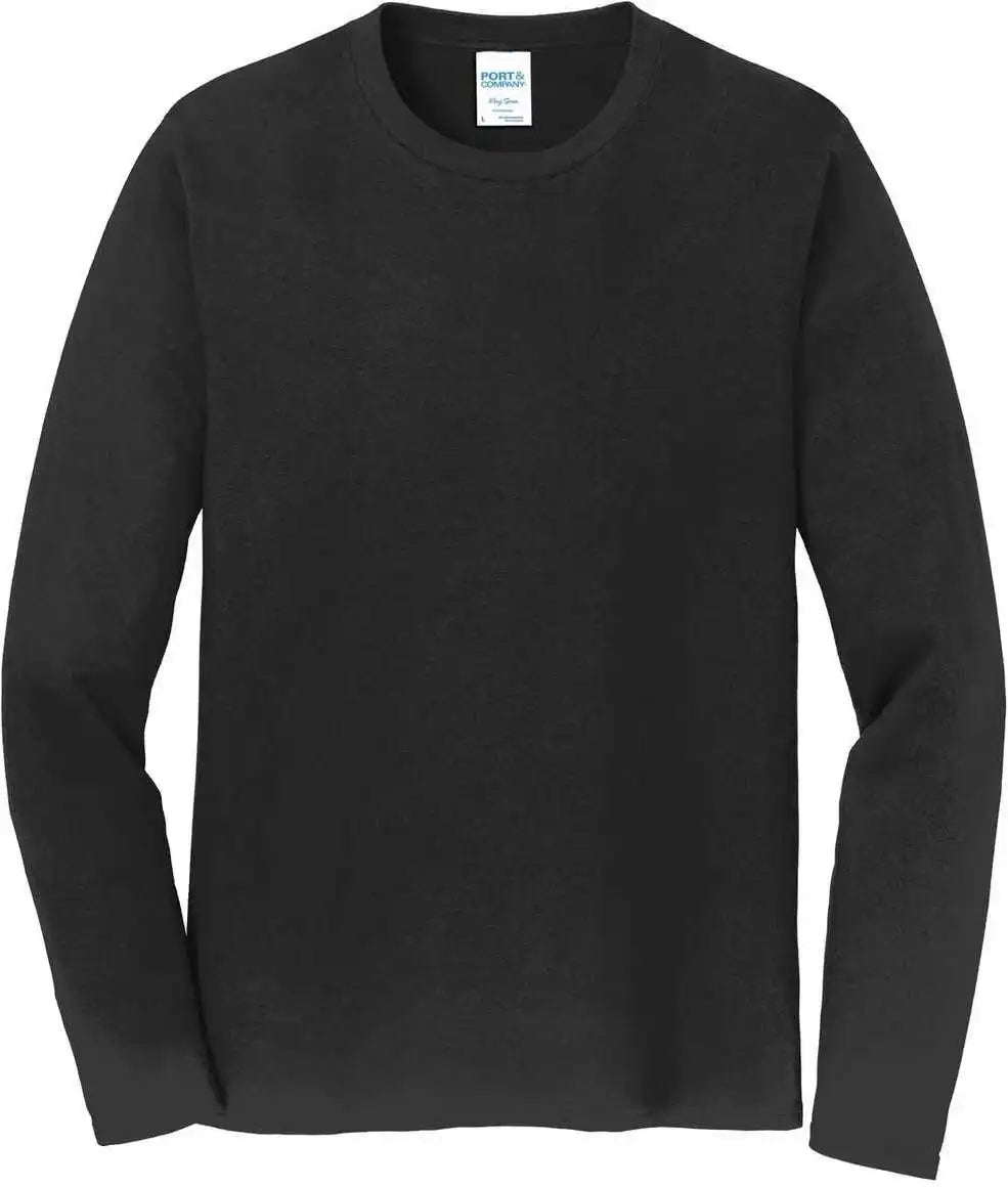 Port & Company Pc450ls Long Sleeve Fan Favorite Tee Jet Black