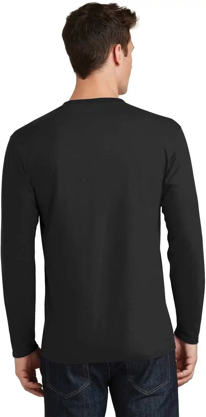 Port & Company Pc450ls Long Sleeve Fan Favorite Tee Jet Black